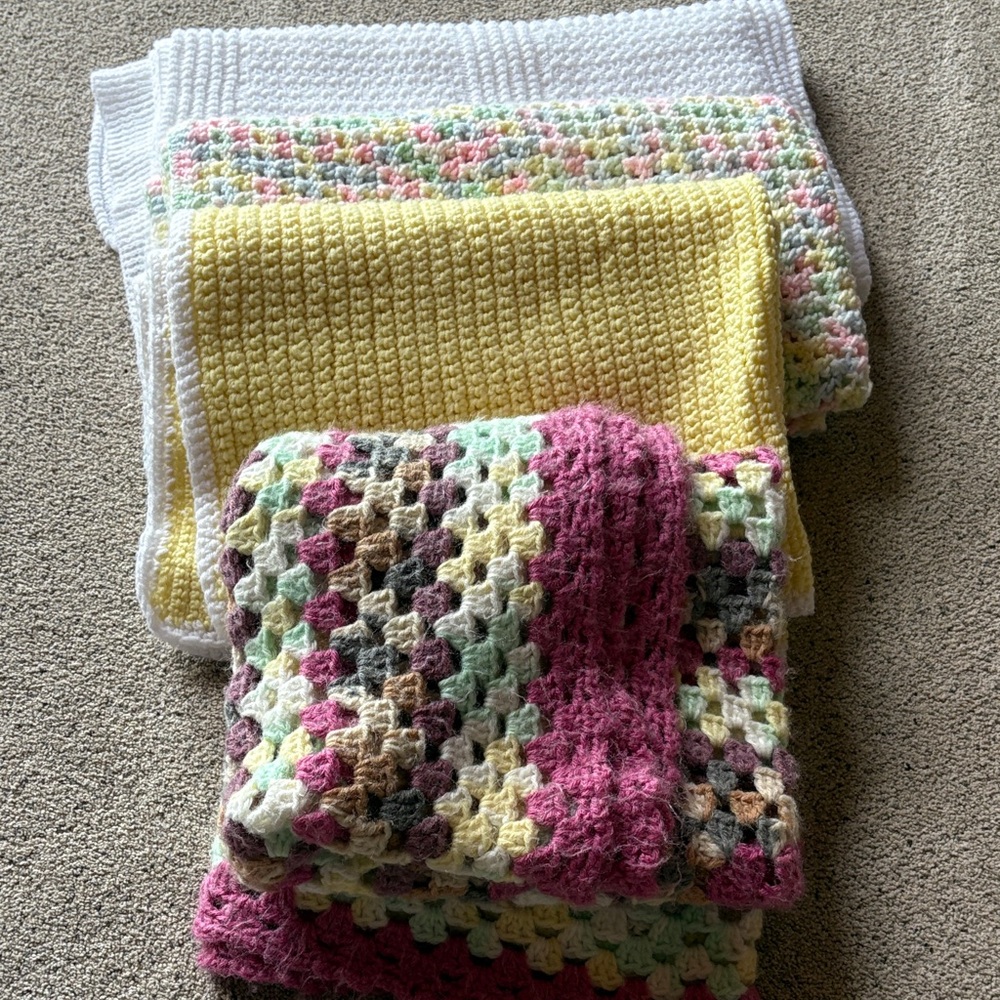 Colorful Crochet Blankets Set